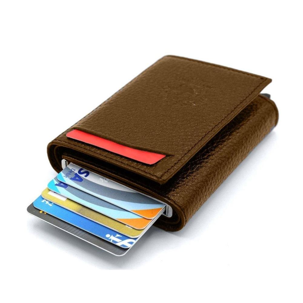 Newish Polo Automatic Card Holder & Wallet: Brown