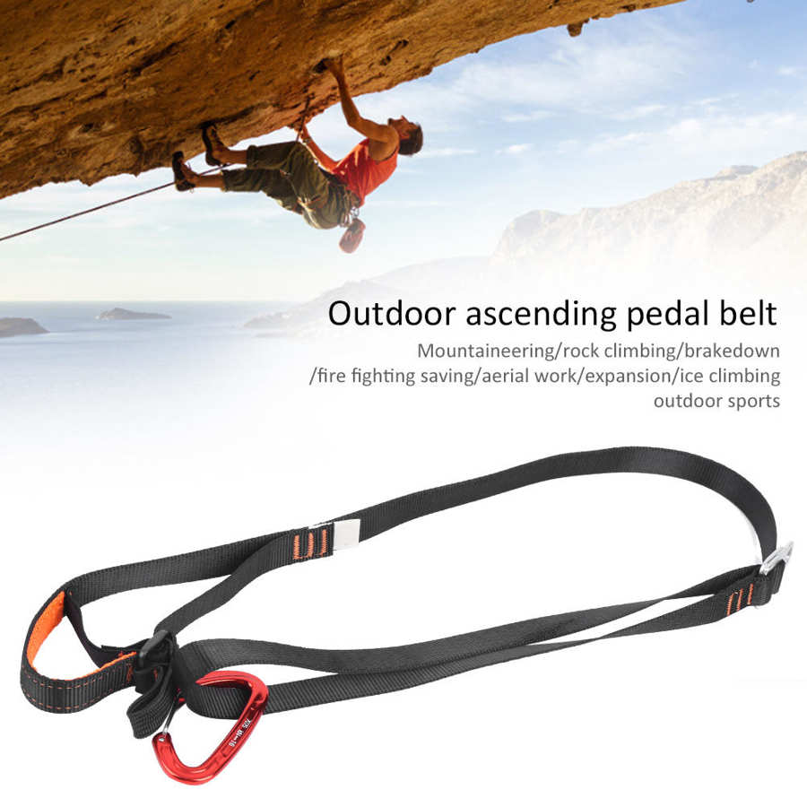 Mountaineering Ascending Pedal Belt Adjustable Safe Rising Device Rock Climbing Pedal Belt Climbing Sling Ascenders