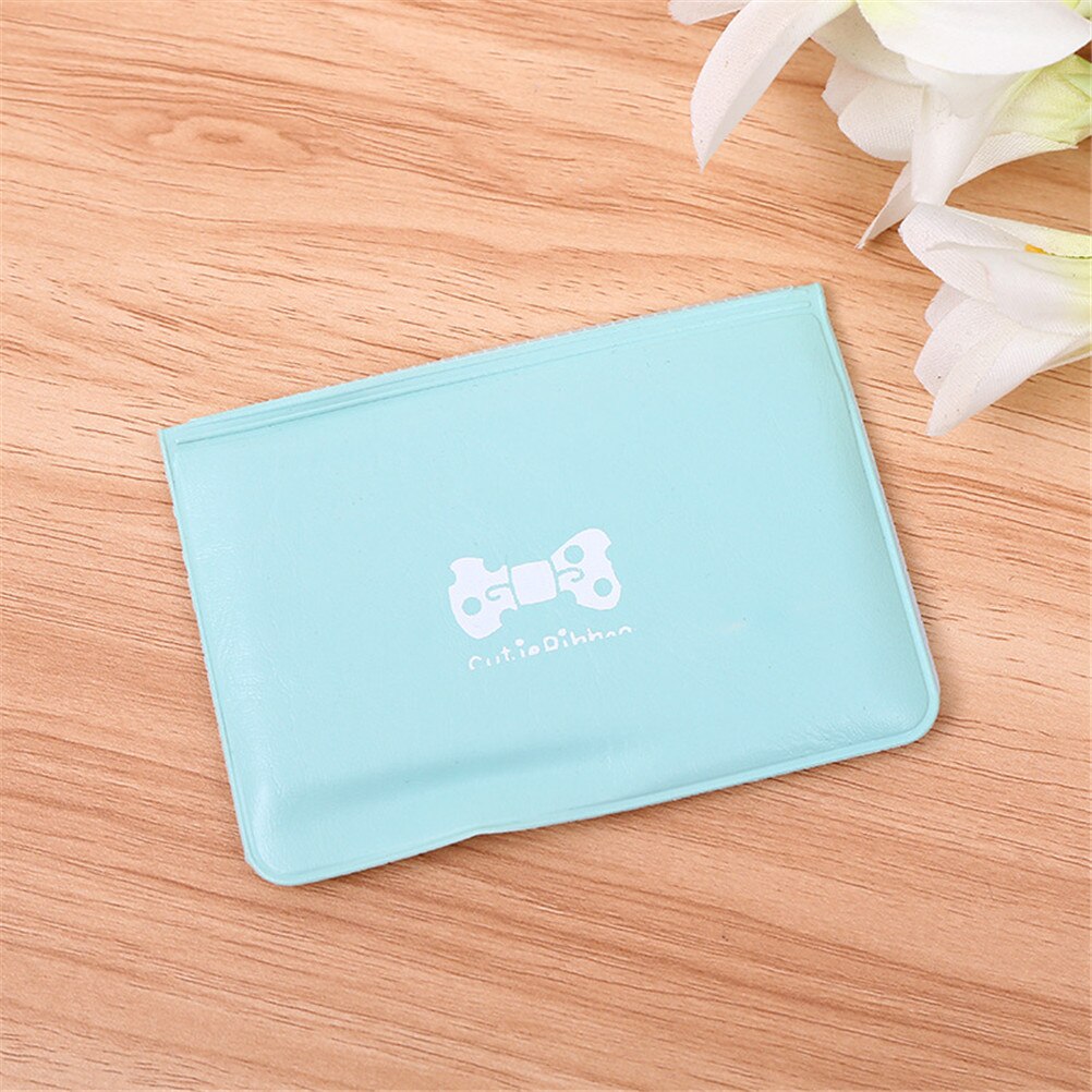 1Pc Pu Leer Functie Bits Card Case Visitekaarthouder Mannen Vrouwen Credit Paspoort Card Bag Id Passport Card portemonnee: Blue