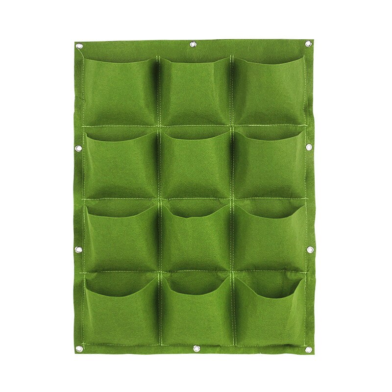 Bolsas de plantación para colgar en la pared, macetero Vertical para jardín, cultivo de plantas verdes, bolsa de vida vegetal, bolsas de suministros, 6/9/12/18 bolsillos: Green 12 pockets