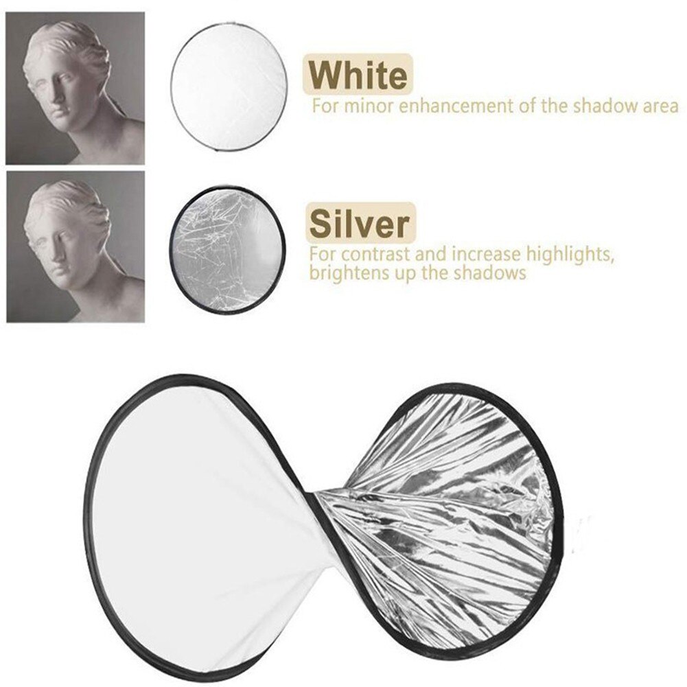 30cm Reflector 2 In 1 Portable Disc Light Reflector Round Shape Collapsible Light Diffuser Photography Studio Disc Diffuers