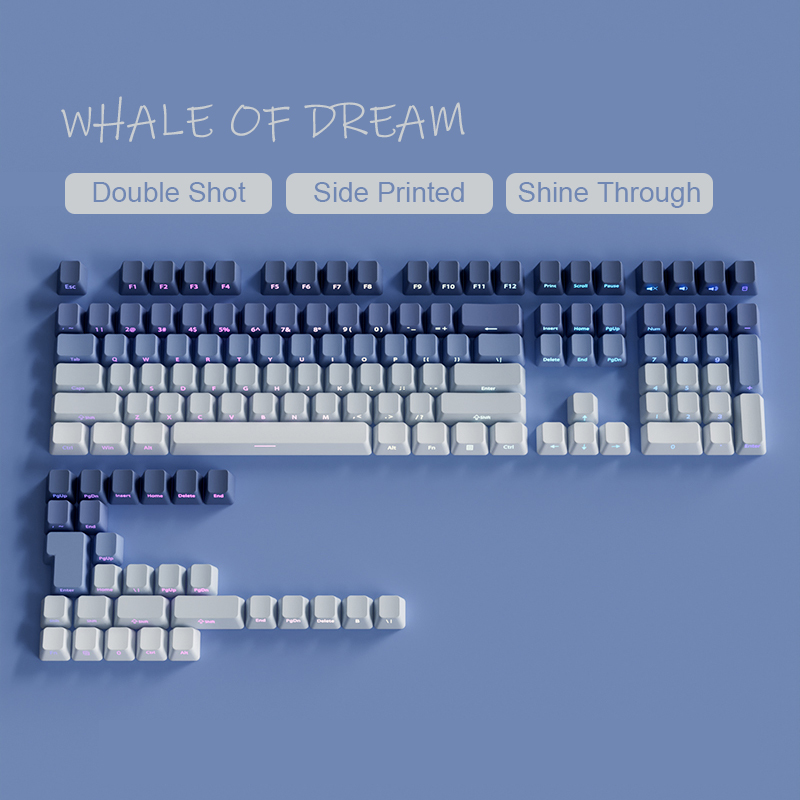 Gradient Gray Cherry Profile Side Printed PBT Keycaps Double Shot RGB Backlit Keycaps 135 Keys for Cherry MX Switches Keyboards: Orange