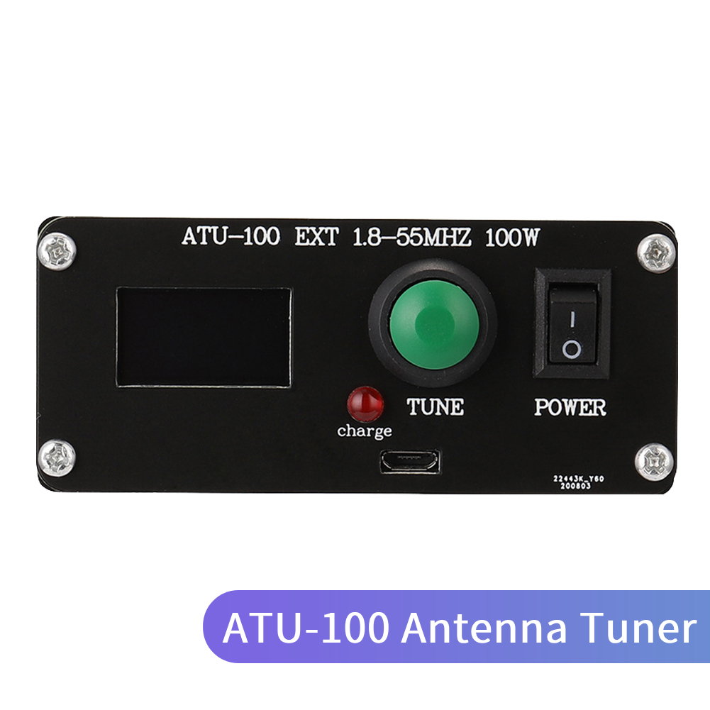 1.8-50MHz Antenna Tuner 0.91inch OLED Display by N7DDC 7x7 Mini Automatic Antenna Tuner Metal Outcase Finished with Battery