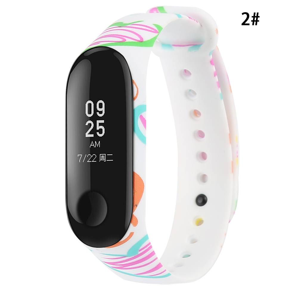 Para Xiaomi Miband 3 pulsera inteligente reemplazar banda de silicona estilo de impresión accesorios para pulsera inteligente banda deportiva: 2