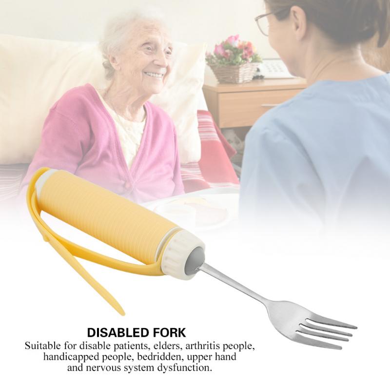 Convenient Disabled Patient Arthritis Elder Utensil Removable Flexible Rotating Eating Tablewares Disabled Fork