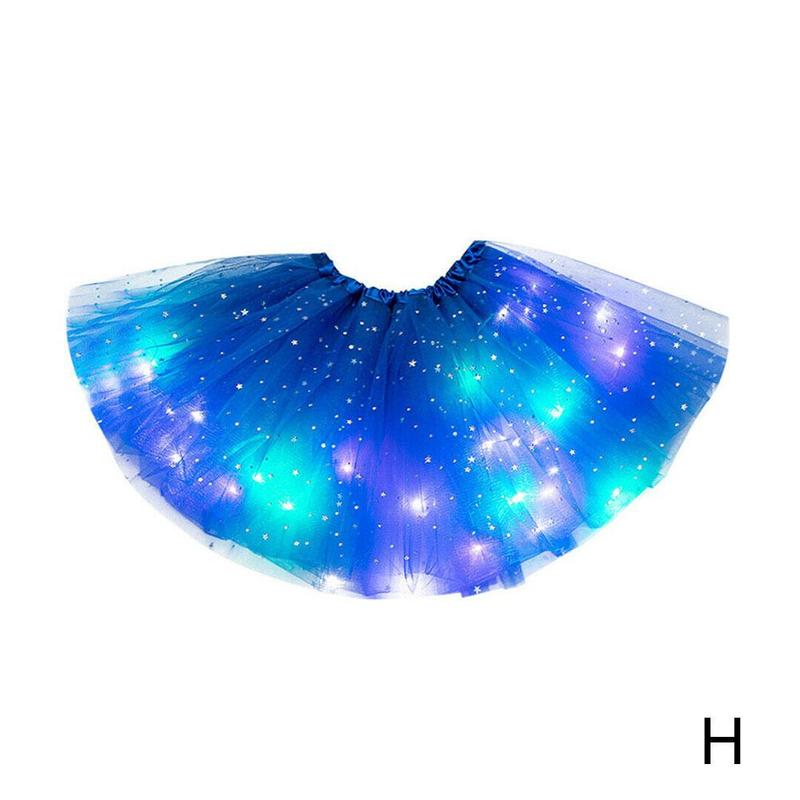 Kerst kinder lichtgevende tutu rok met rok licht buste led tutu rok lichtgevende mesh  h6 a 6: H