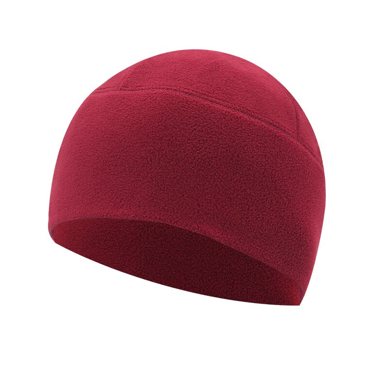 Chapeau polaire coupe-vent pour homme et femme, casquette chaude, sport de plein air, cyclisme, hiver: CA086-Dark Red