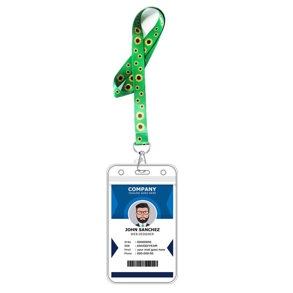 Universal Card Holder Includes Sunflower Neck Lanyard Straps And Transparent Badge Waterproof For Keys ID Card Plane Ticket: D