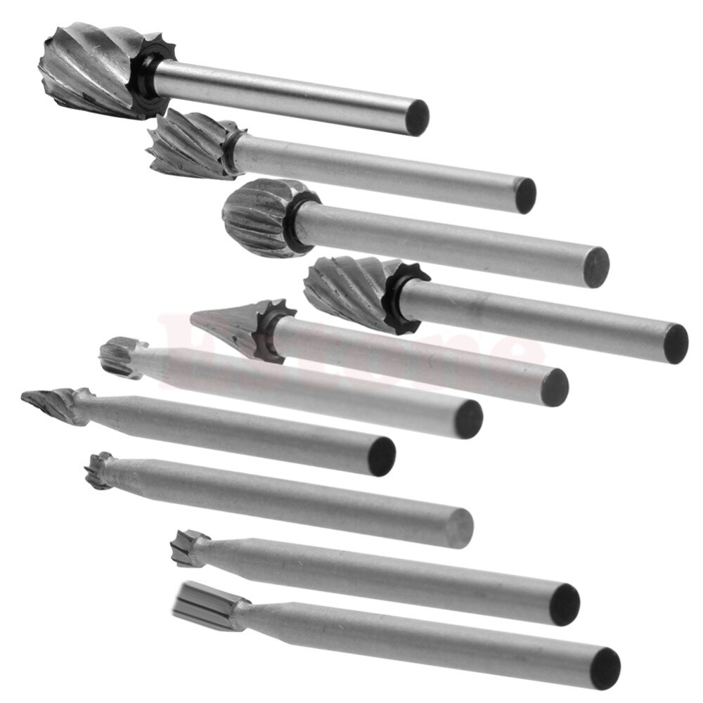 10PC/Set Rotary File Electric Grinding Polishing Head Engraving Cutter DIY Wood Tool