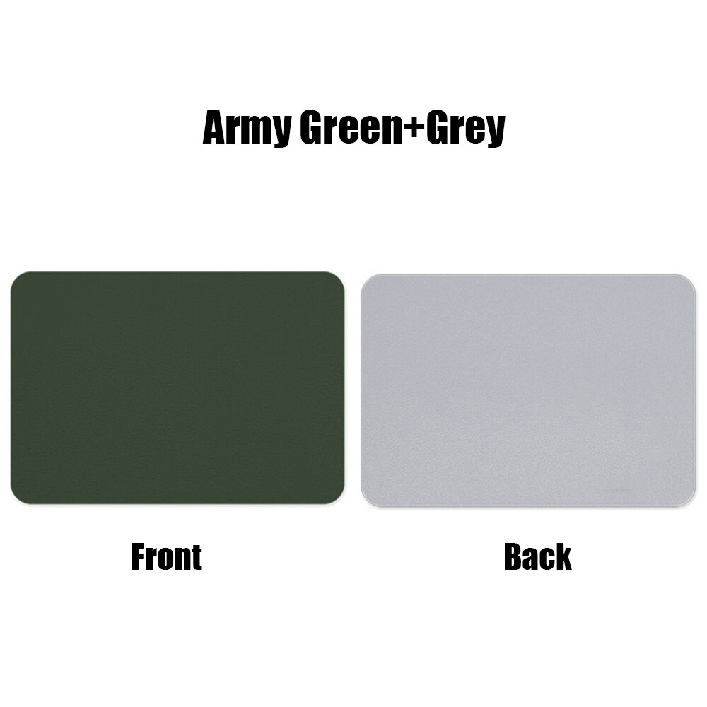 Dwustronna podkładka pod mysz antypoślizgowa skórzana podkładka pod mysz do gier mata na biurko na laptopa MacBook Universal Home Office: Army Green Grey