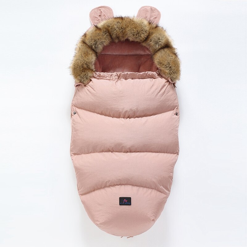 Envelop In Een Kinderwagen Baby Slaapzak Winter Sokken Slaap Zak Winddicht Warm Sleepsack Baby Voetenzak Voor Wandelwagen: dark pink