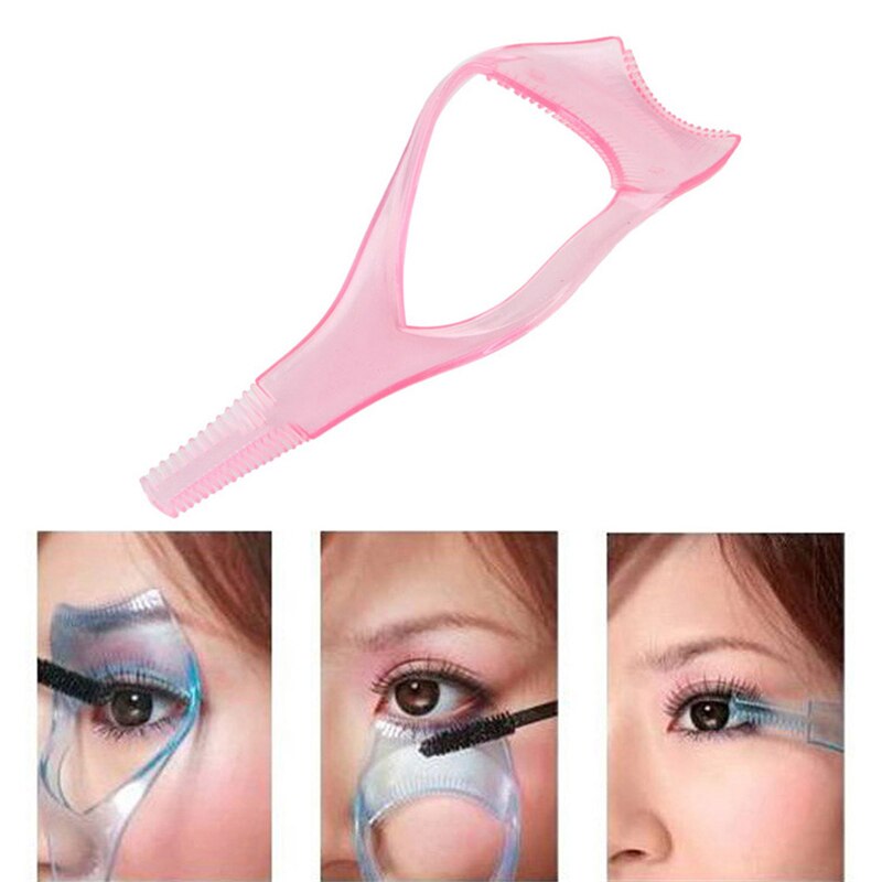 3 In1 Mascara Applicator Gids Guard Eyelash Comb Cosmetische Brush Curler Makeup Tools Beauty Essentiële Tool