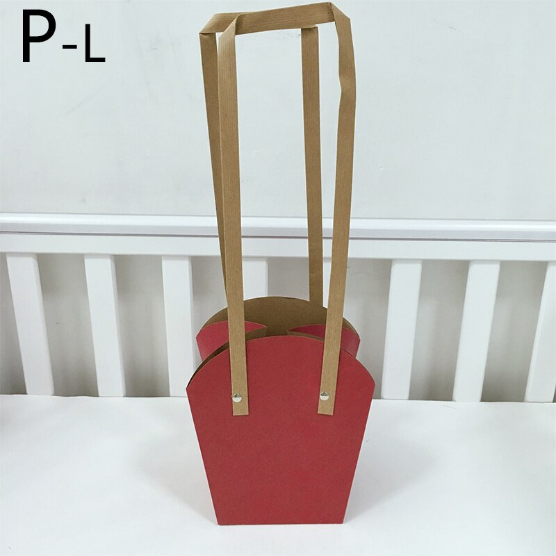 Waterproof Kraft Paper Flower Box Flowers Packaging Box Flower Basket Flower Folding Handbag: P