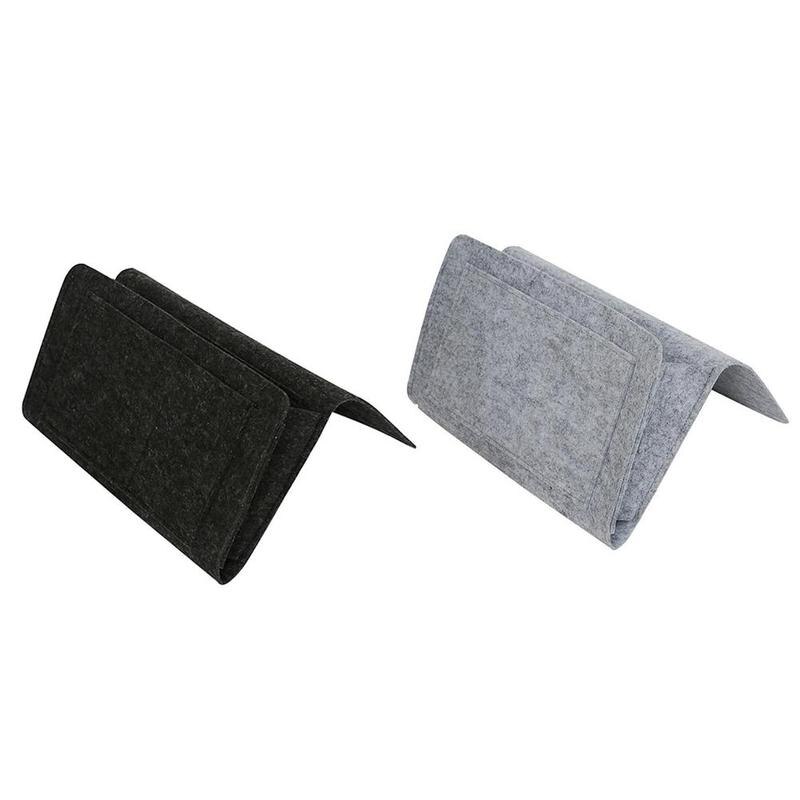 Filt sengekant opbevaring organizer senge skrivebord taske sofa tv lommer kontrol sofa holder hængende caddie fjernbetjening opbevaring organizer seng  r6 d 1