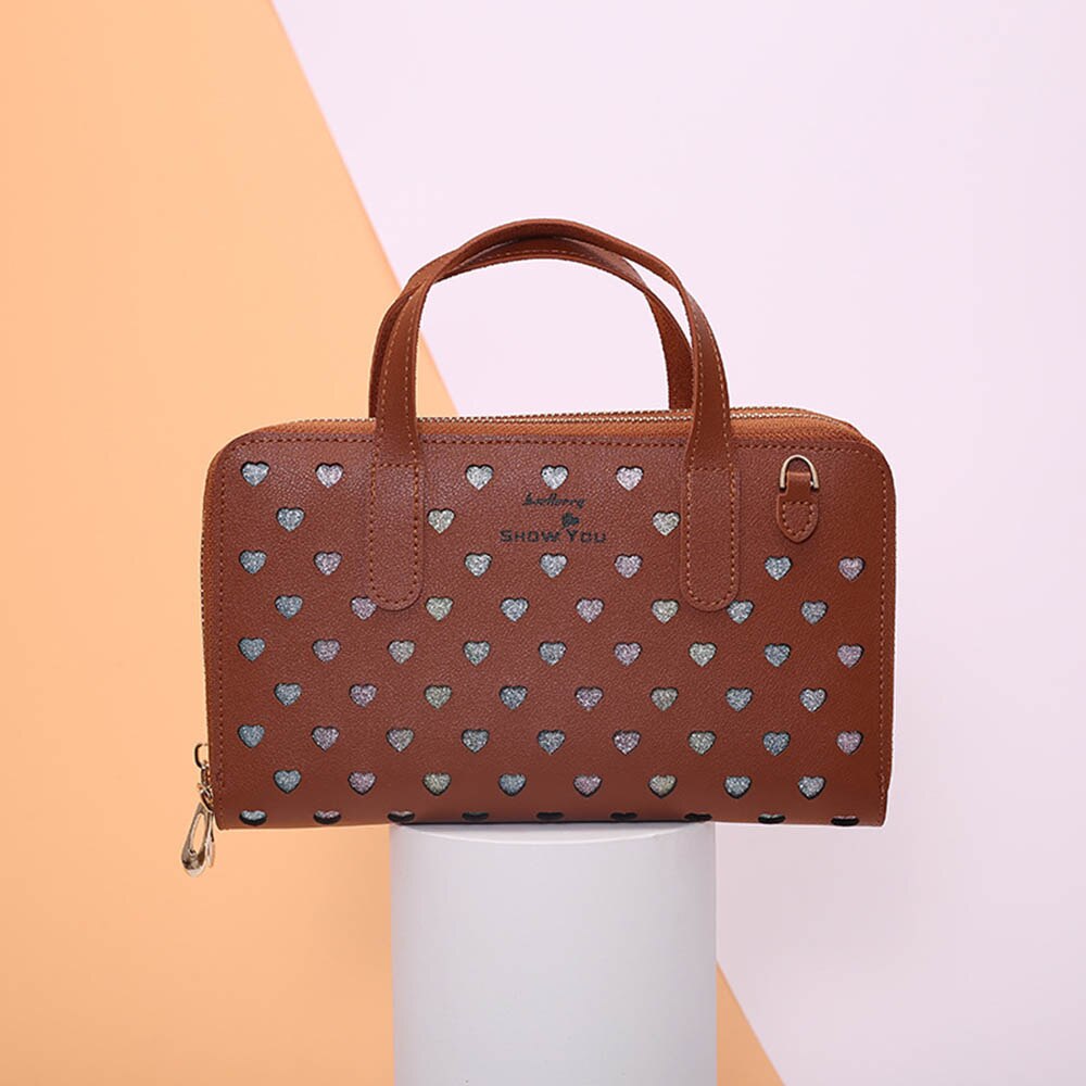 Baellerry kvinnor lång handväska clutch plånböcker special desigh vacker kvinnlig plånbok korthållare stor kapacitet: Brun