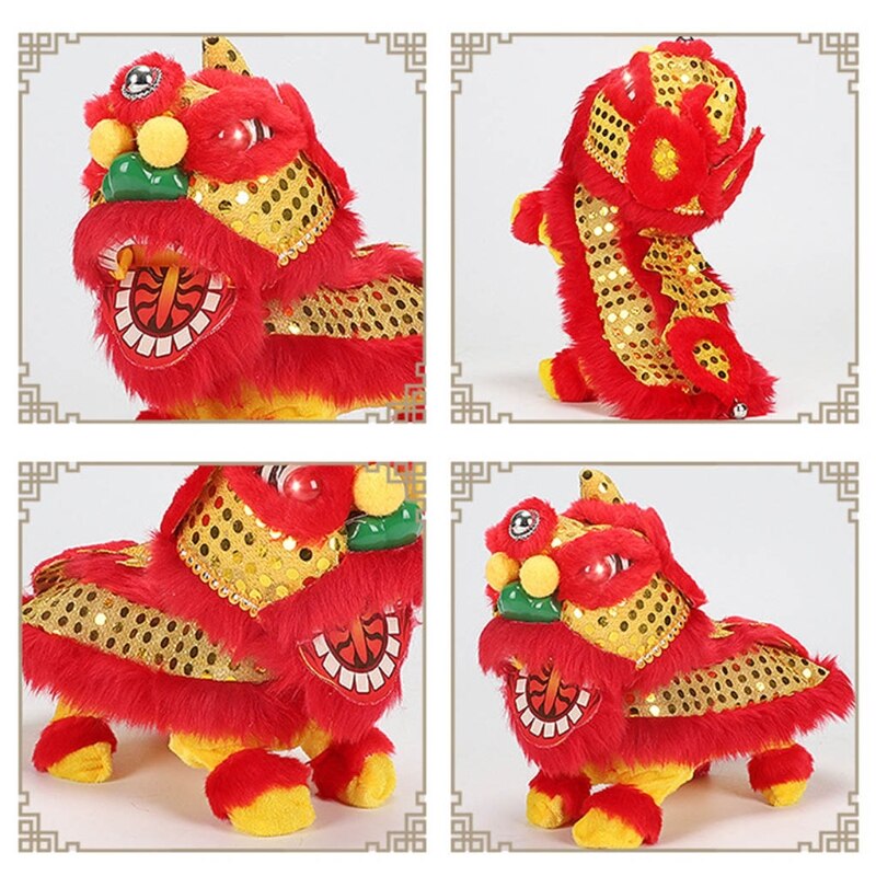 Year Electric Lion Dance Robot Interactive Flashing Lucky Lion Toy Plush