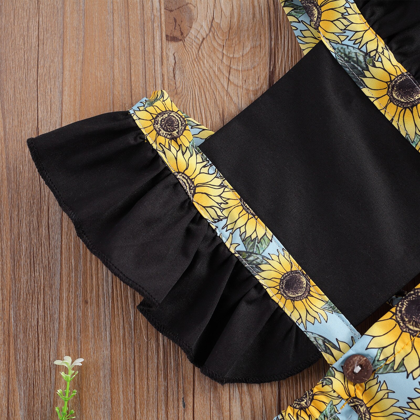 Focusnm 0-24m bebê recém-nascido meninas meninos bodysuits sunflowers impressão babados manga curta sem costas macacões bandana