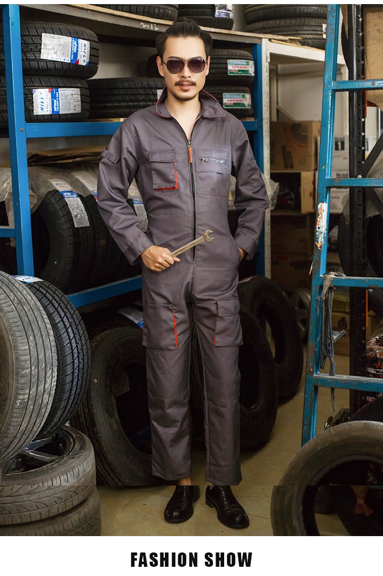 Monos De Trabajo para Hombre, uniformes De cuello levantado, ropa mecánica, Siameses, cintura elástica, Overol De Trabajo