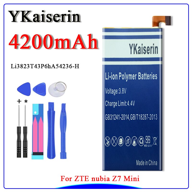 Mobile Phone Battery - 4200mAh Li3823T43P6hA54236-H - for ZTE Nubia Z7 Mini S6 NX507J
