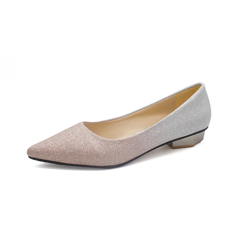 Spring Women Shoes Pointed Toe Ballet Flats Sequined Cloth Slip on Ladies Flat Shoes Zapatos Mujer n551: Pink / 9