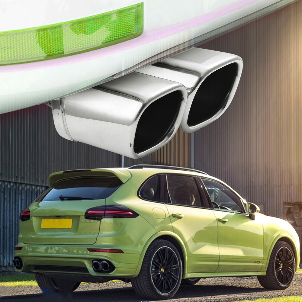 Y-rør bil udstødningsrør rustfrit stål dobbelt rund hale lydpotte spids rør auto sølv farve indvendig diameter 7 cm bil rør