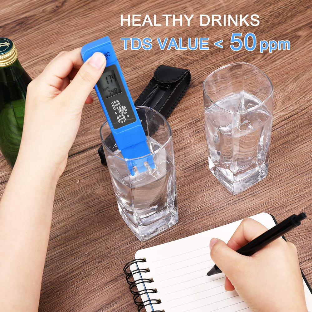 2 stks TDS PH Meter Digitale Water Tester 0.01ph Hoge Nauwkeurigheid PH Meter 0-9990ppm Temperatuur TEMP PPM Tester