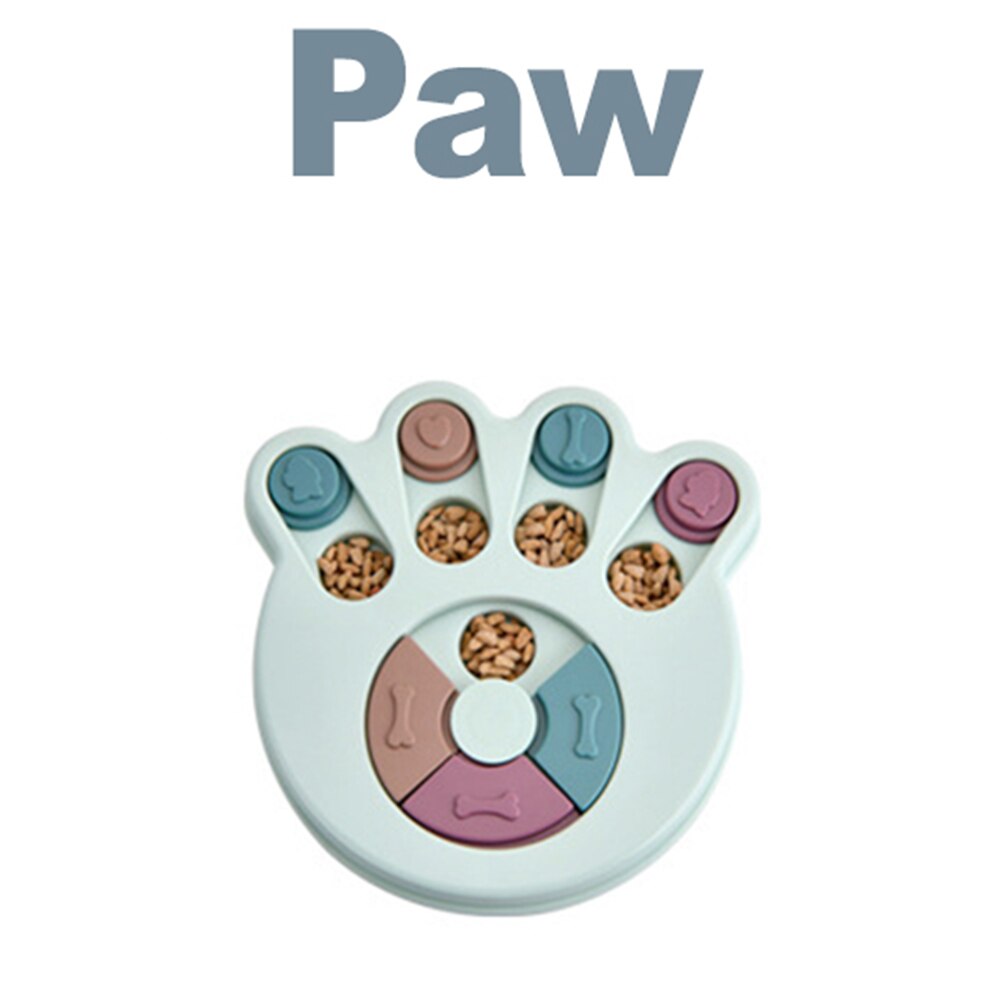 Interactive Dog Toys for Large Small Dogs Education Toy Durable Educational Smart Toys for Dog Training Feeding Turntable Toy: Paw Gray