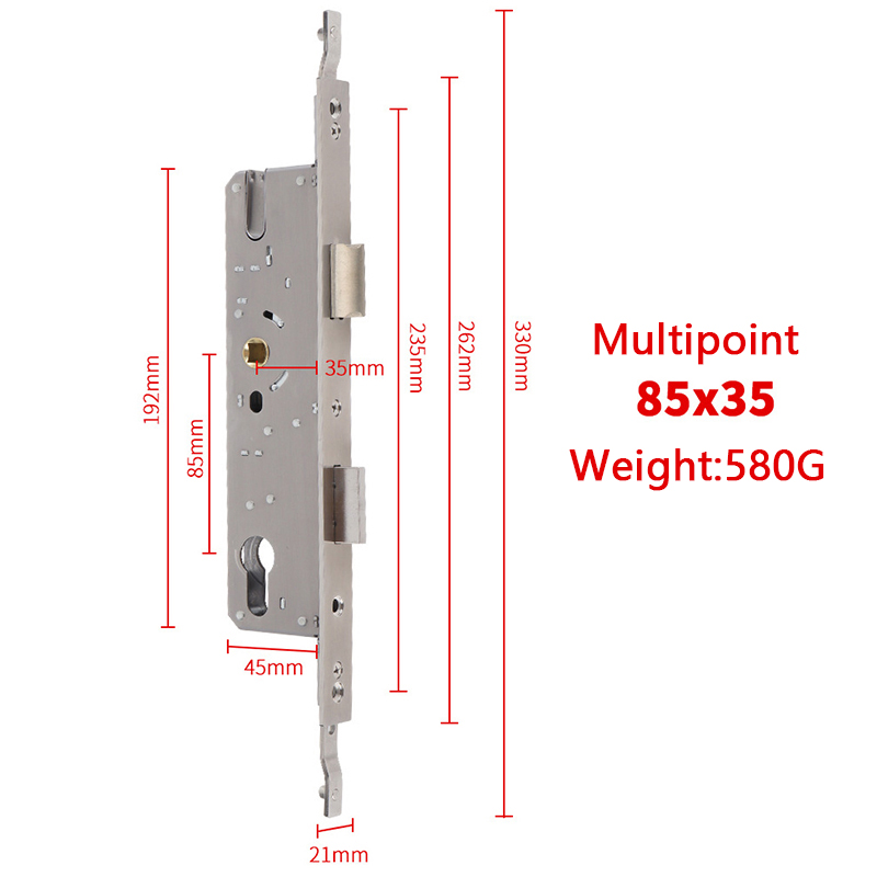 Security Mortise Door Lock Body Aluminum Alloy Courtyard Broken Bridge Stainless Steel Universal Lock Body 8520/8525/8530/8535: Brown