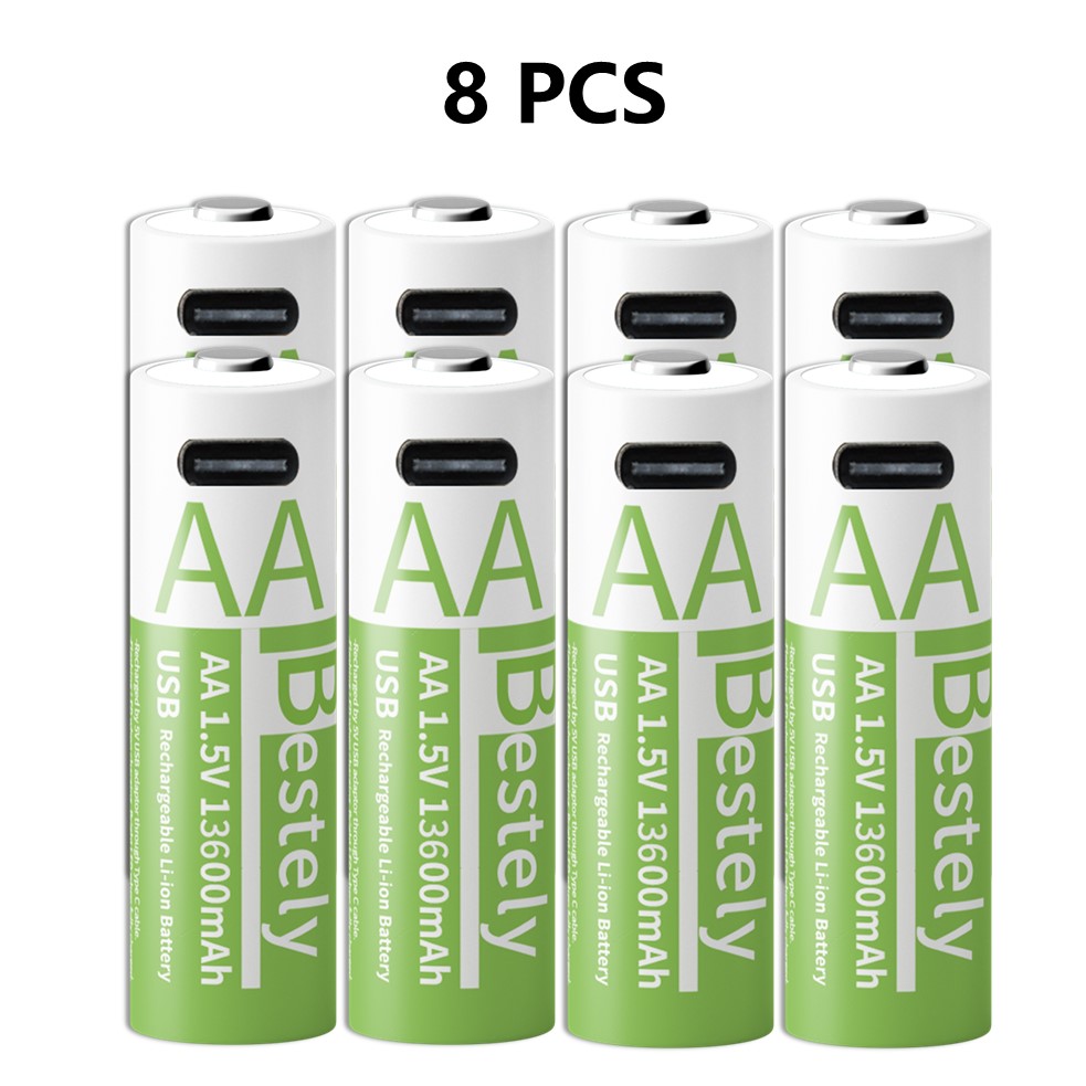 2025 nuevas pilas recargables AA, batería de litio de alta capacidad de 13600mAh 1,5 V, batería doble A para linternas, cámara, Radio: Rosa
