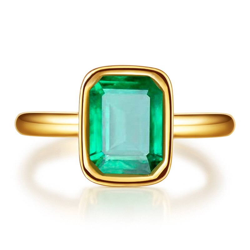 Retro Quadrat Grüne Stein AAA CZ Gold Gefüllt Ring vintage Hochzeit Engagement Schmuck Zirkonia