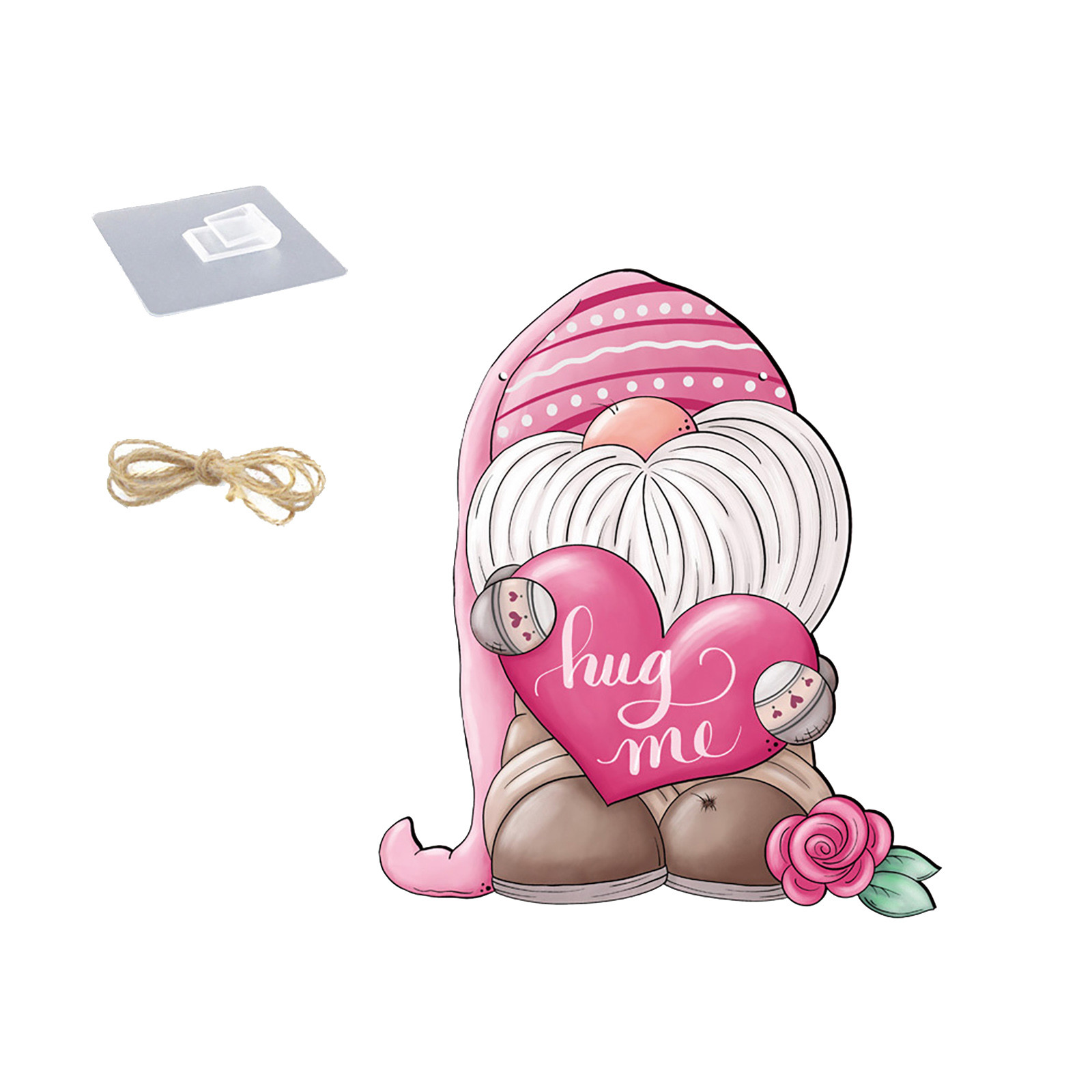 Decorazioni per gnomi di san valentino per porta d'ingresso cartello per porta di san valentino in legno Set di ornamenti per la famiglia di ghirlande per porte di san valentino