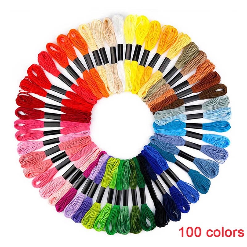 150/100/50/36 Anchor Similar DMC Cross Stitch Cotton Embroidery Thread Floss Sewing Skeins Craft Hogard: 100 colors