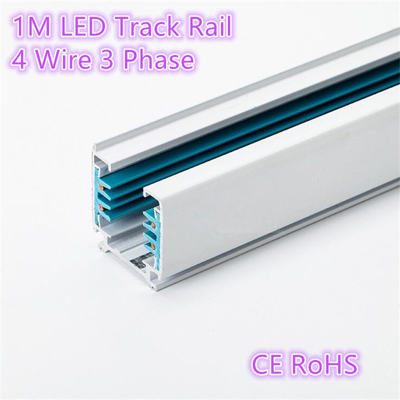 LED Track Rail 1M 3 Fase Circuit 4 Draad Aluminium Track Light Rail Verlichting Global Track Systeem Universal Rails spoor Lamp Rail