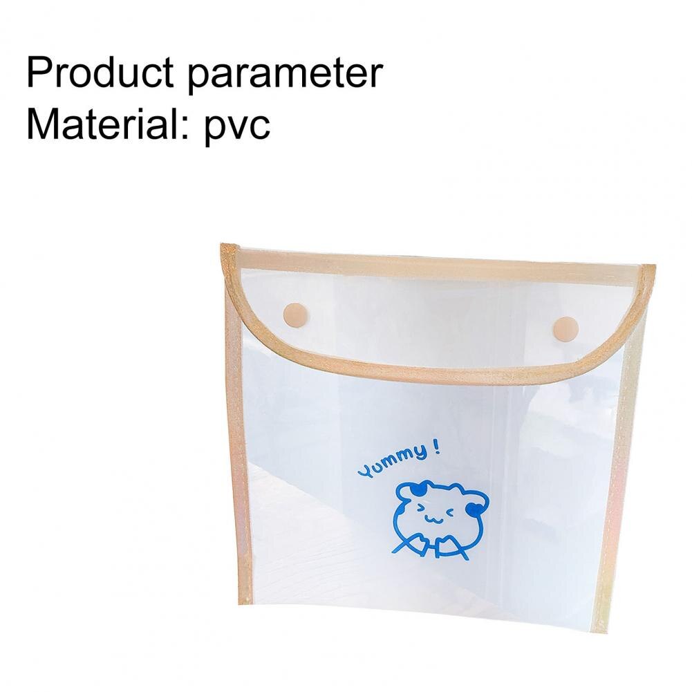Document Bag Transparent Anti-lost PVC Transparent Waterproof Girls Cute Bear Cosmetic Multi-Purpose Bag for Student Document Ba