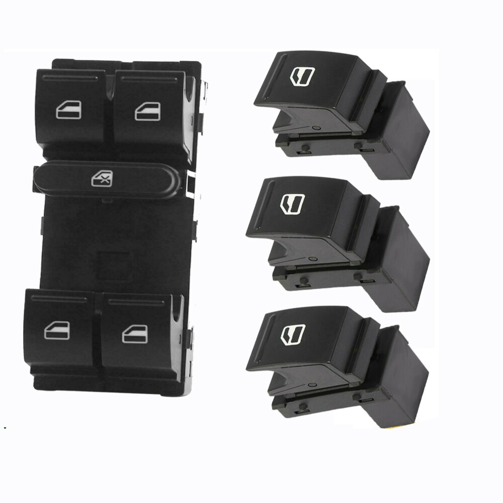 Sterownik pasażera elektryczny przełącznik okna drzwi podnośnik szyby przycisk robić VW Volkswagen CC Eos golf Jetta Passat 2005-2014: 1 zestaw