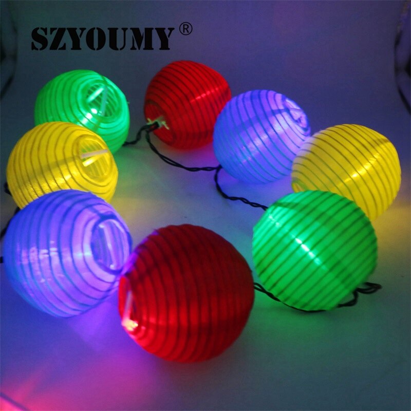 Guirnalda de luces led solares colgantes de colores para jardín de szyoumy 4.8m 6m 20 30 para decoración navideña.