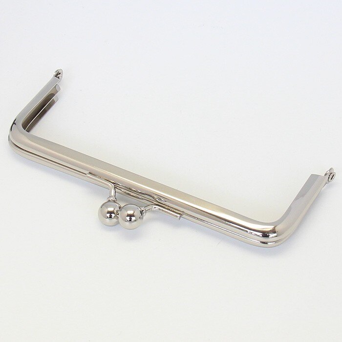 E430 13Cm * 5Cm Ronde Kraal Vierkante Zilver Geen Gat Lijm Purse Frame Sluiting Diy Portemonnee Kus lock Tas Accessoires