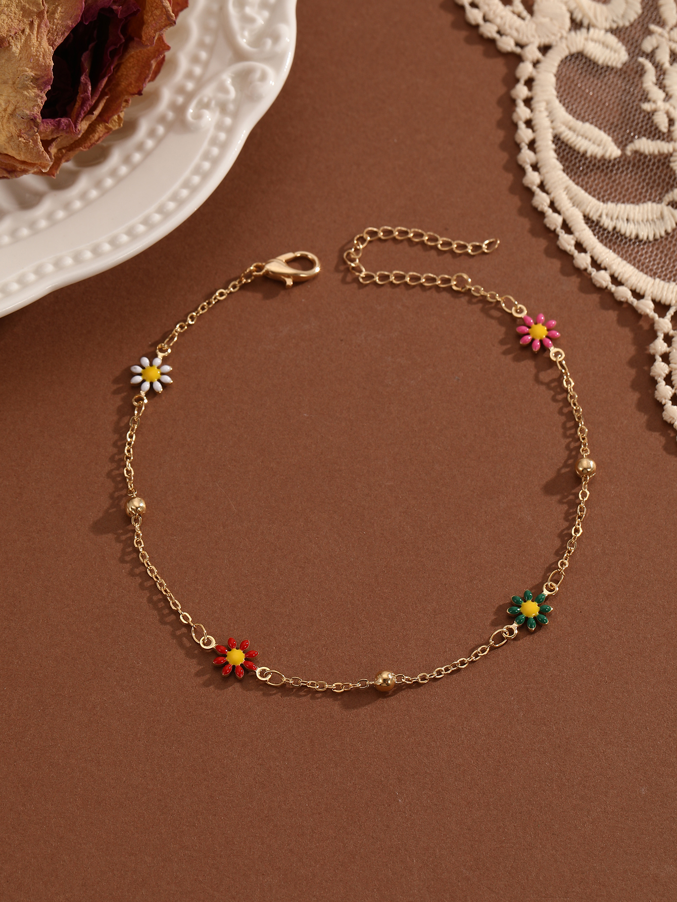 QIAMNI Nachahmung Perle Perlen Kette Fußkettchen für Frauen Mädchen Bein Armbänder Bodychain Sommer Strand Zubehör Hochzeit Schmuck: Orange