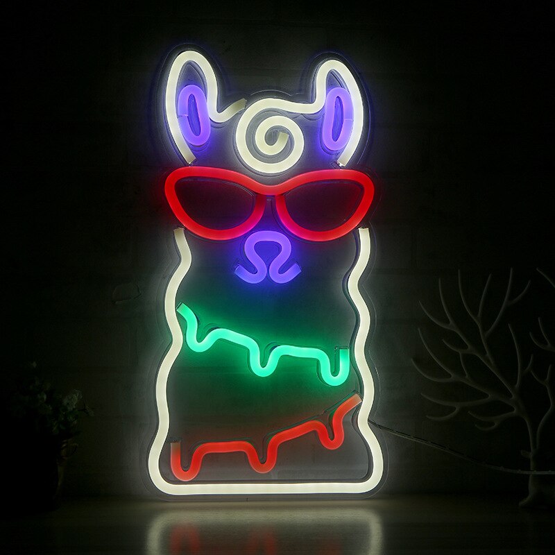 LED Neon Sign lights Wall hanging Neon Wall Art Neon Sign Rose Flower Love Heart Unicorn for Room Home Party Neon Lamp: Color