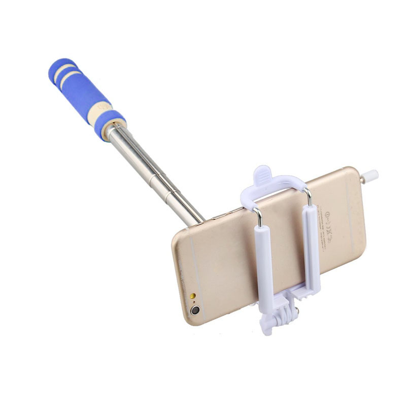 Mini Opvouwbare Wired Selfie Stick Handheld Uitschuifbare Monopod antislip Handvat voor iPhone 6/6 S plus/ samsung