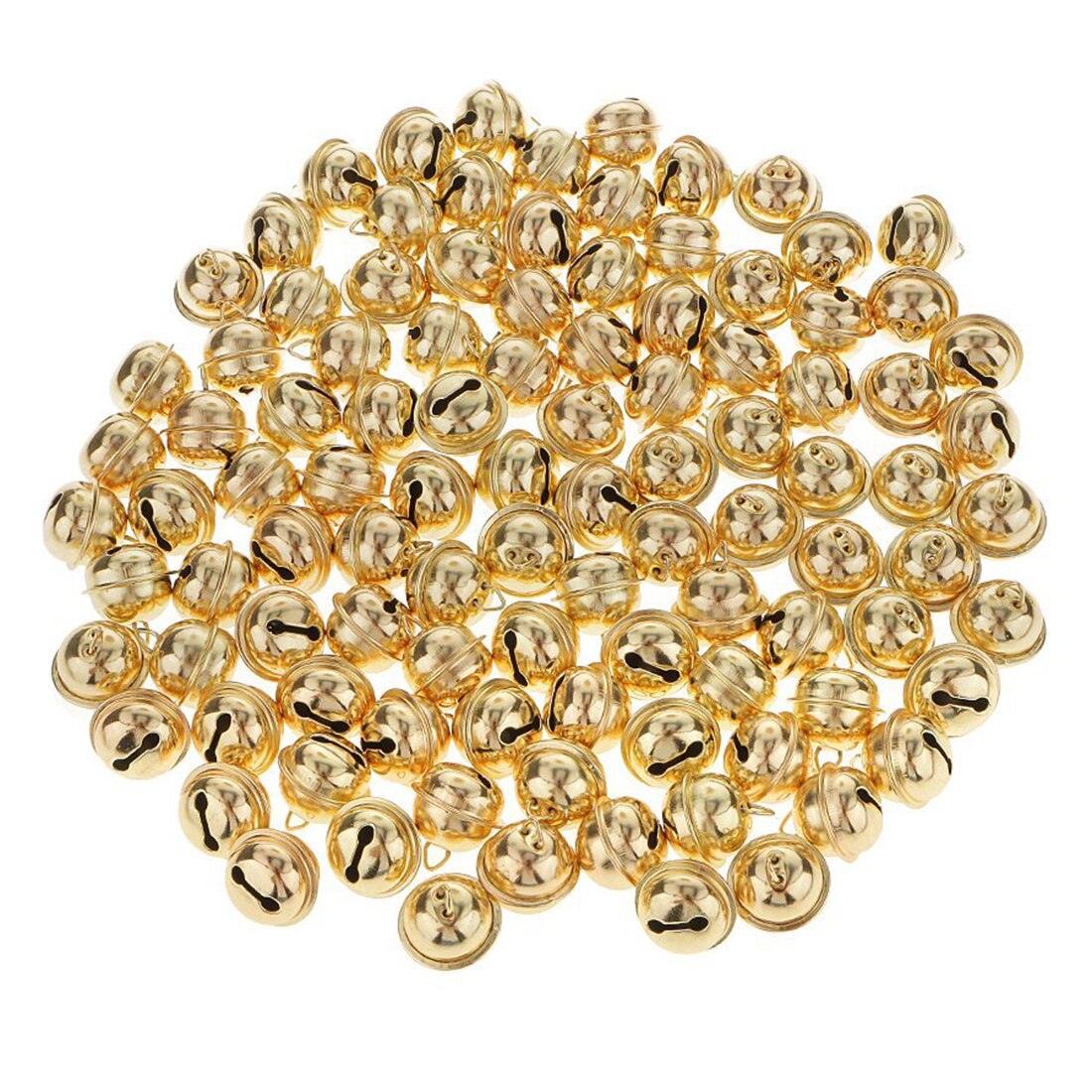 100 Pcs Ijzer Kerst Jingle Bells Hanger Charms Diy Ambachten Ronde Bell Goud