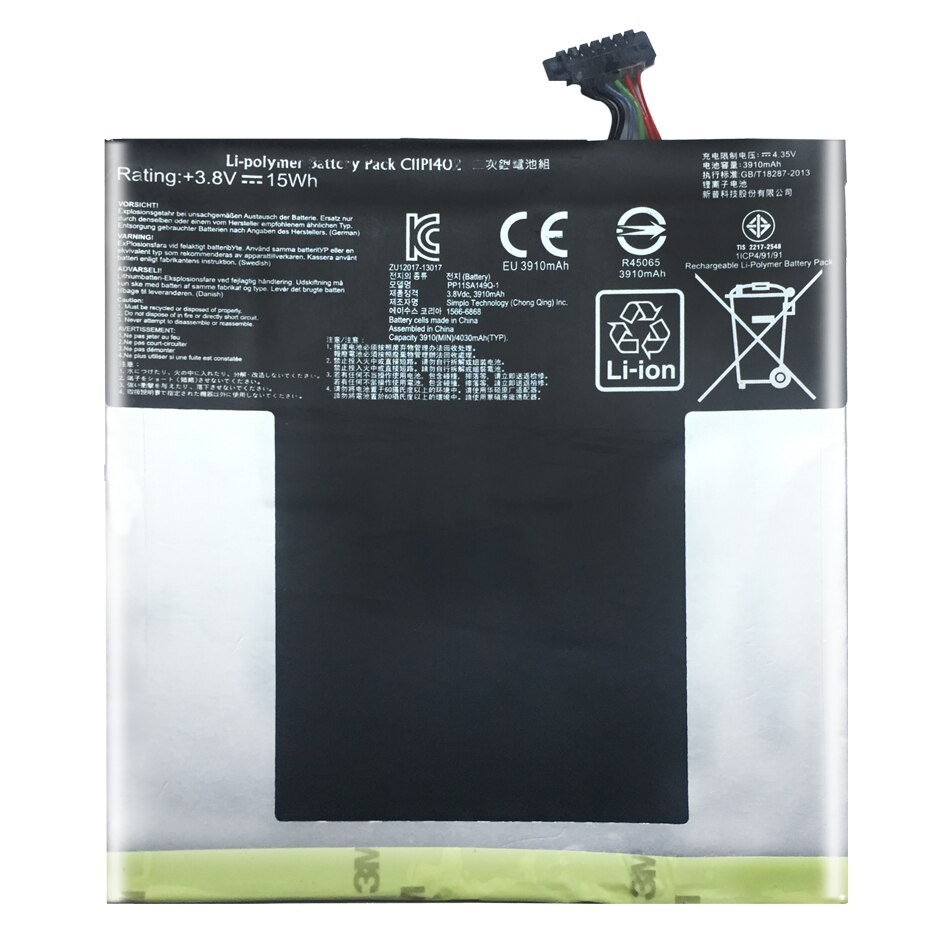 3910mAh Replacement Tablet Battery C11P1402 For ASUS Fone Pad 7 ME375C FE375 FE375CXG K019