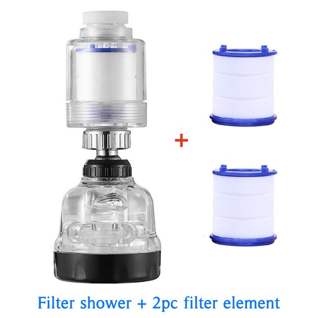 360 Roterende Splashproof Chloor Verwijderen Filter Beluchter Sink Hoofd Water Zuiveren Kraan 3 Modus Waterbesparing Waskolf Kraan: Filter shower set 1