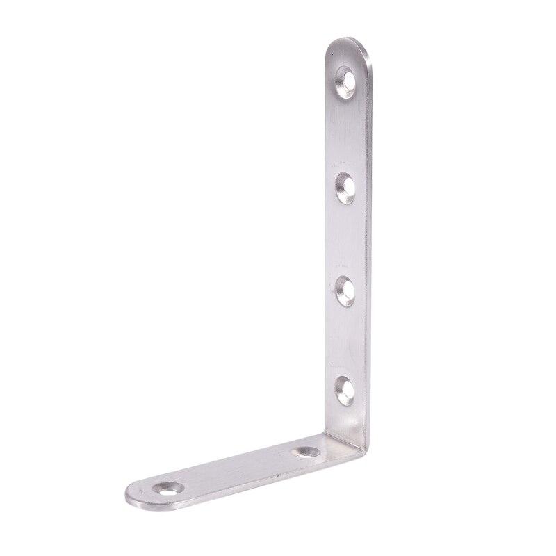 125X75mm L Shape Stainless Steel Shelf Corner Brace Angle Bracket &amp; Metal 8 Holes 250mm