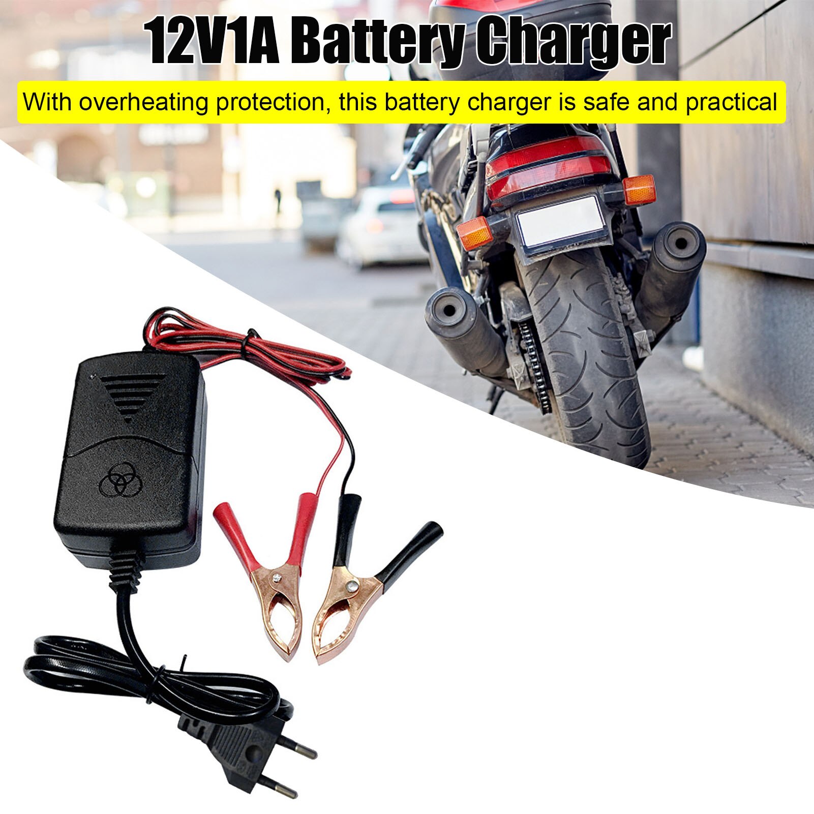 Motorcycle Battery Charger 12V Lead-acid Battery Adapter 12V Battery Charger With Floating Charge Function