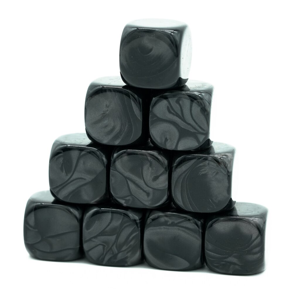 10 pièces dés vierges 16mm dés Standard 6 dés pour jeux de société bricolage dés Cubes d'enseignement: Black