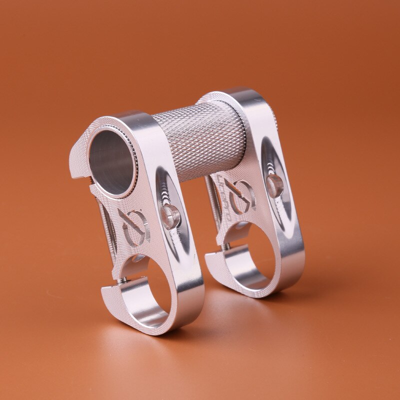 Bicycle Double Stem Riser Bicycle Handlebar Extension Adjustable Double Stem Folding Bike Stem Bicycle Handlebar Stem Extender: silver