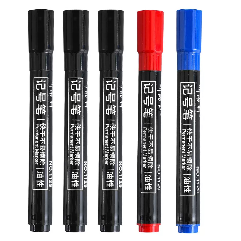 Rotulador negro de punta de Alcohol de 3mm con múltiples superficies para escritura permanente, resistente al agua, para Metal, vidrio, papel de madera, logística: Borgoña