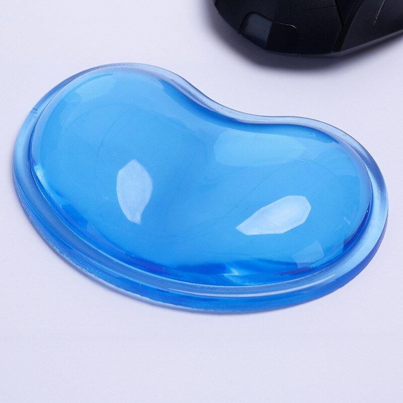 Silicone en forme de coeur poignet Pad ondulé confort Gel main ordinateur souris soutien coussin poignet coussin repose: Blue