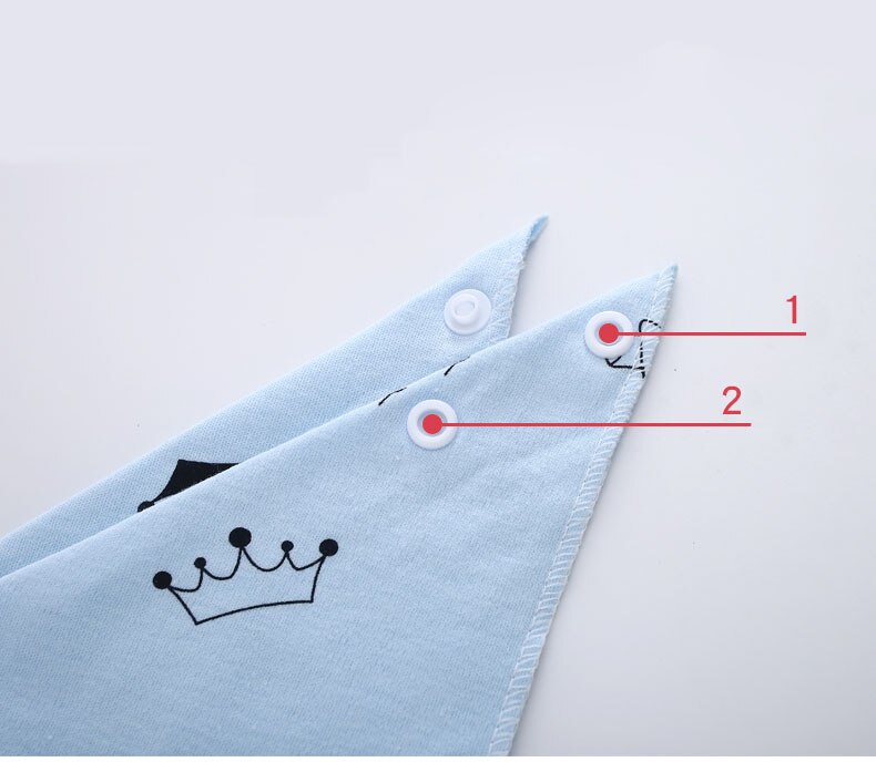 5Pcs Baby Bibs Triangle Cotton Cartoon Child Bibs Dribble Bibs Newborn Absorbent Cloth Soft Comfortable Adjustable Snaps